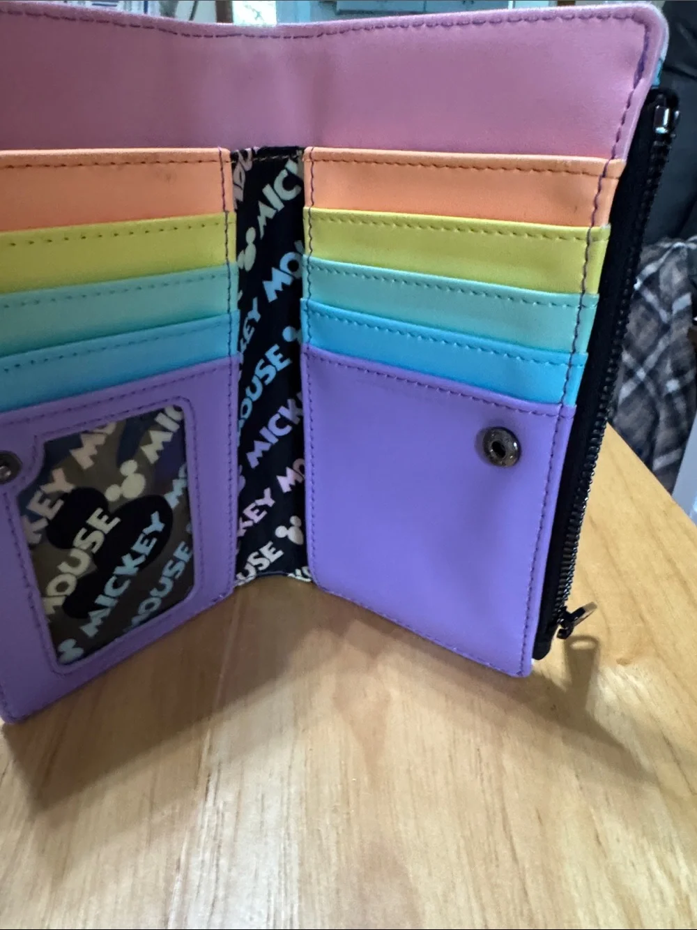 Loungefly White Wallet with Pastel Mickey Mouse Print